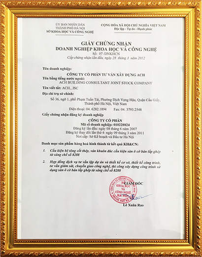 được nh&agrave; nước c&ocirc;ng nhận l&agrave; Doanh nghiệp khoa học c&ocirc;ng nghệ 